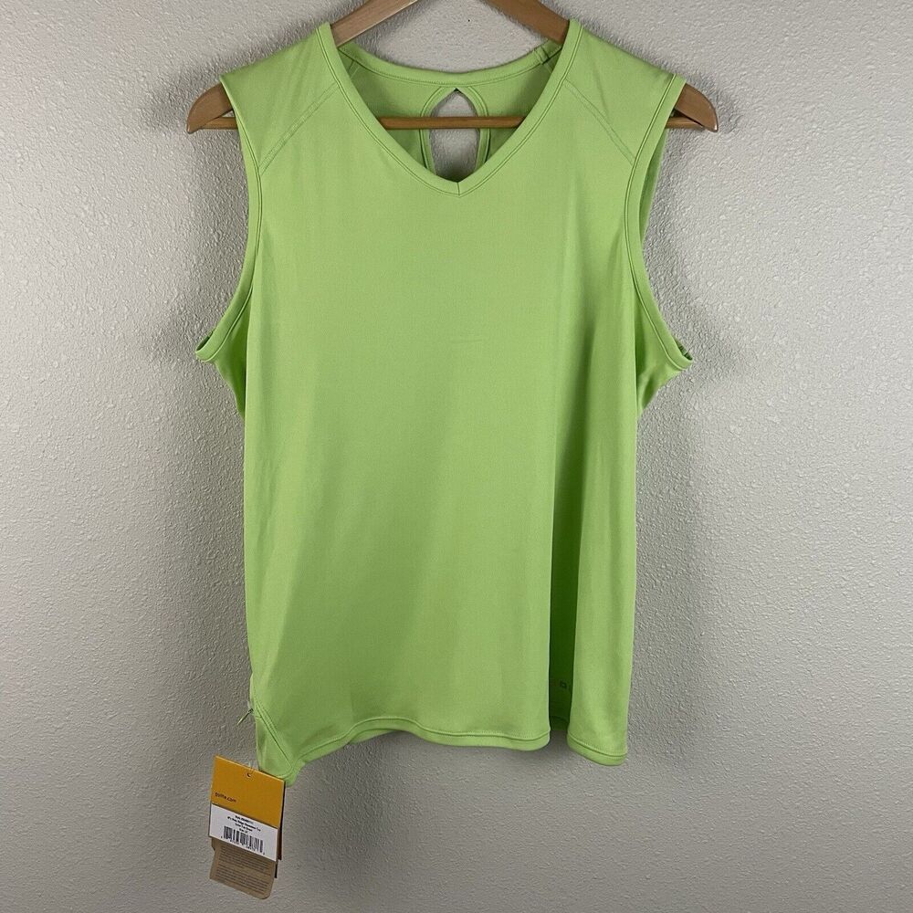 GoLite Womens L Green Vista Ridge Sleeveless Run Top UPF V Neck